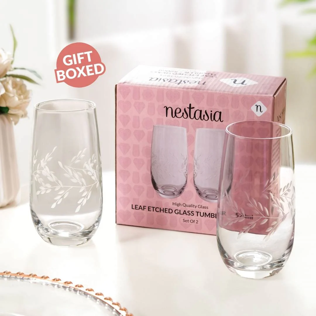 Vinea Etched Tall Glass Tumbler Set Of 2 520ml - Image 6