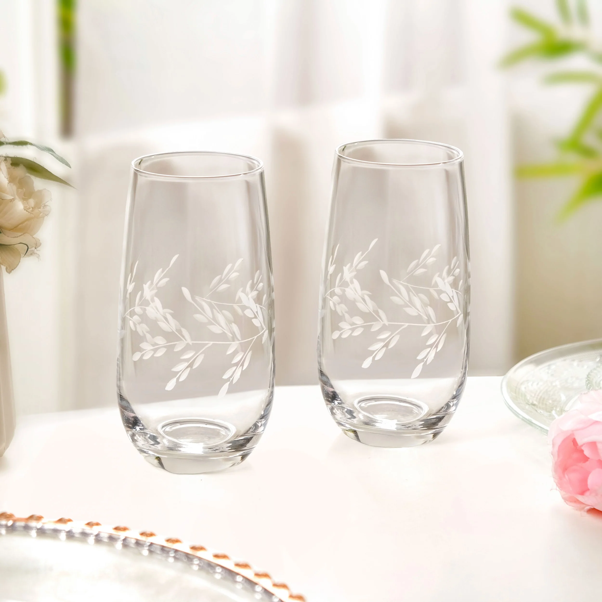 Vinea Etched Tall Glass Tumbler Set Of 2 520ml - Image 7
