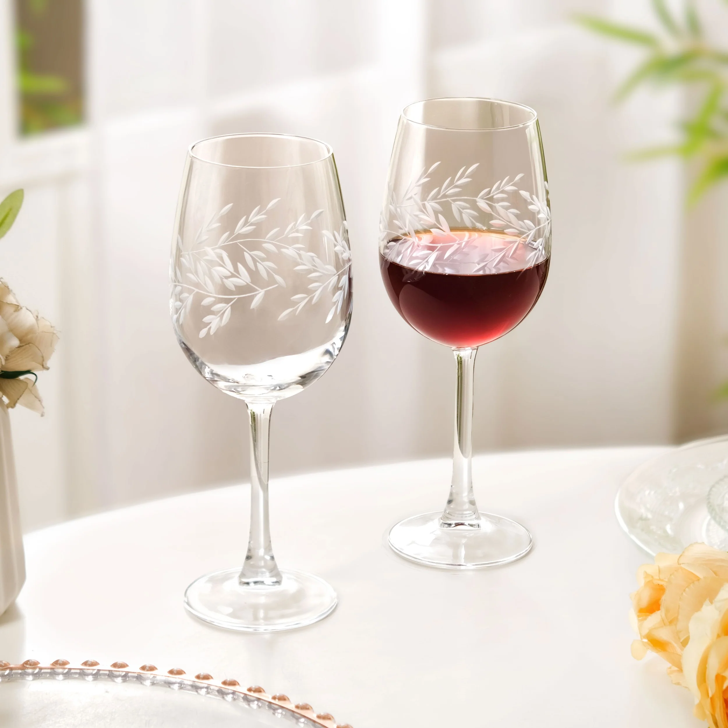 Vinea Etched Wine Glass Set Of 2 460ml