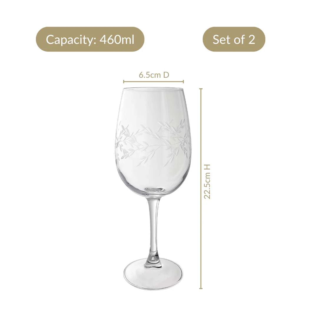 Vinea Etched Wine Glass Set Of 2 460ml - Image 3