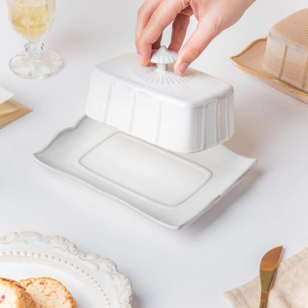 Vintage Butter Dish White - Image 2