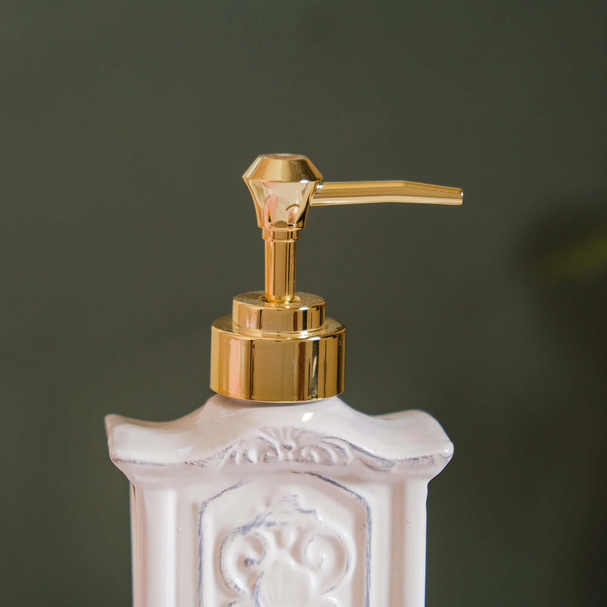 Vintage Cabinet Shaped Ceramic Soap Dispenser White - Image 10