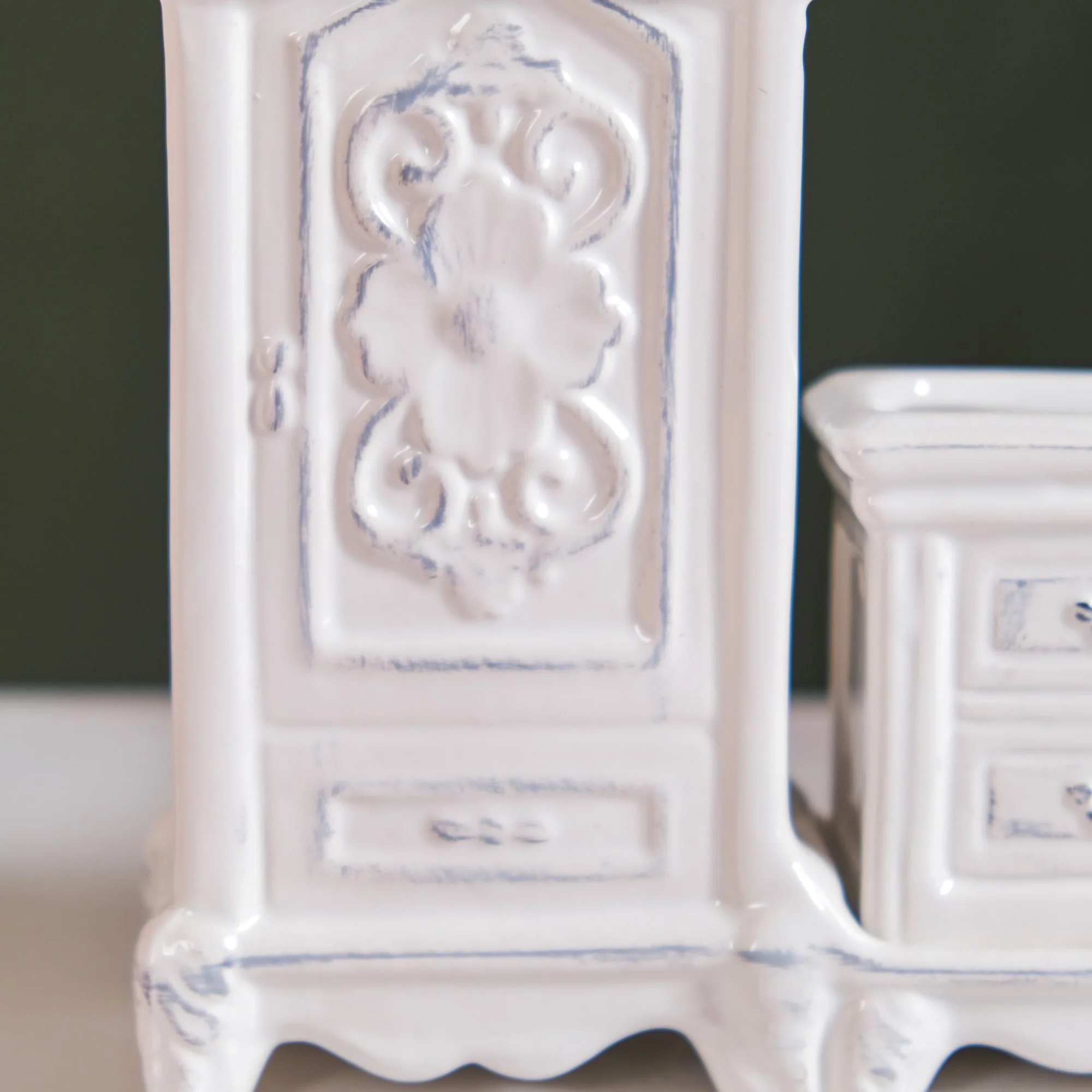 Vintage Cabinet Shaped Ceramic Soap Dispenser White - Image 12