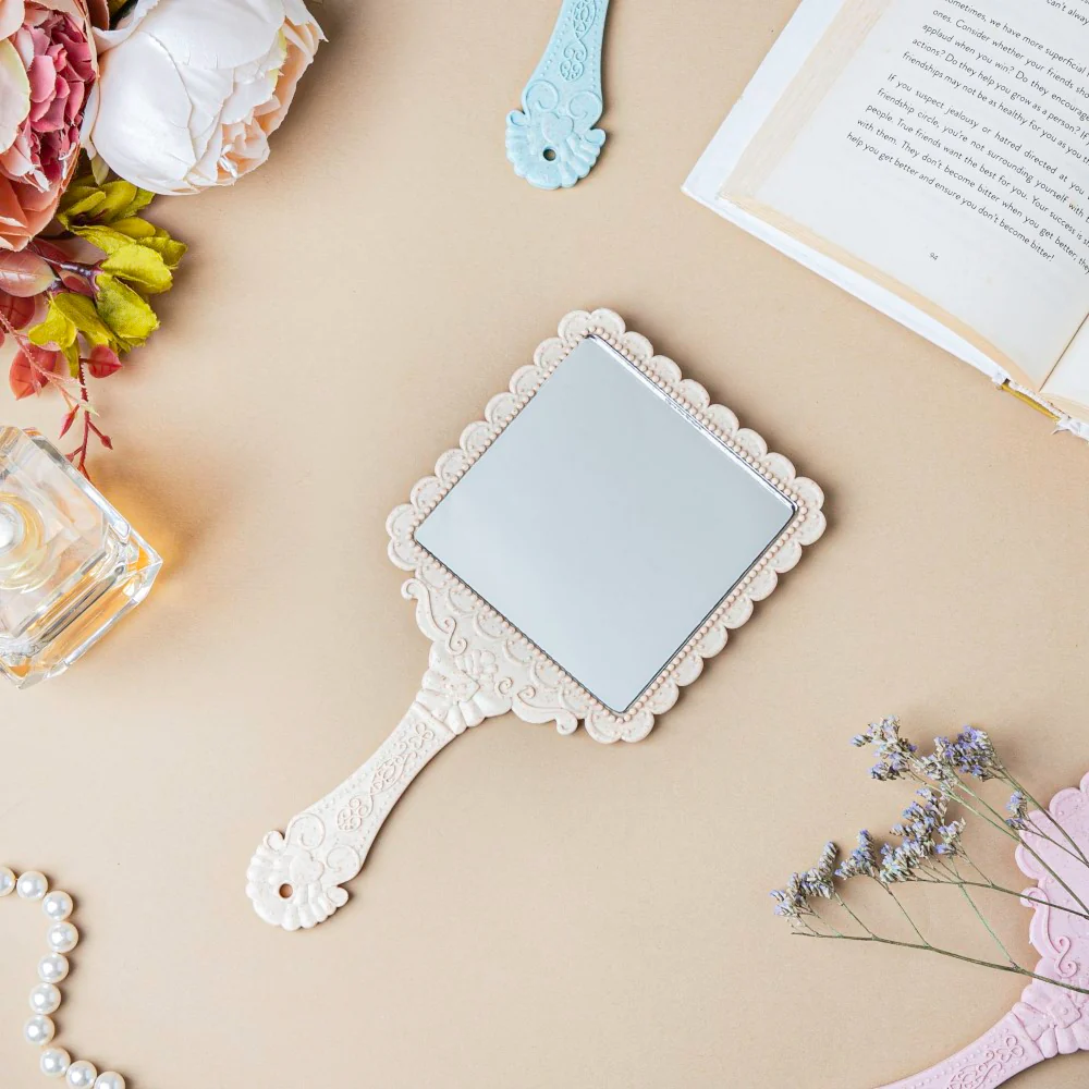 Vintage Classic Hand Mirror Ivory - Image 6