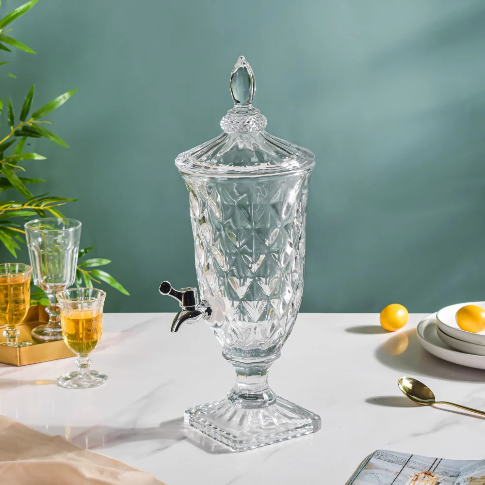 Vintage Diamond Glass Water Dispenser - Image 6