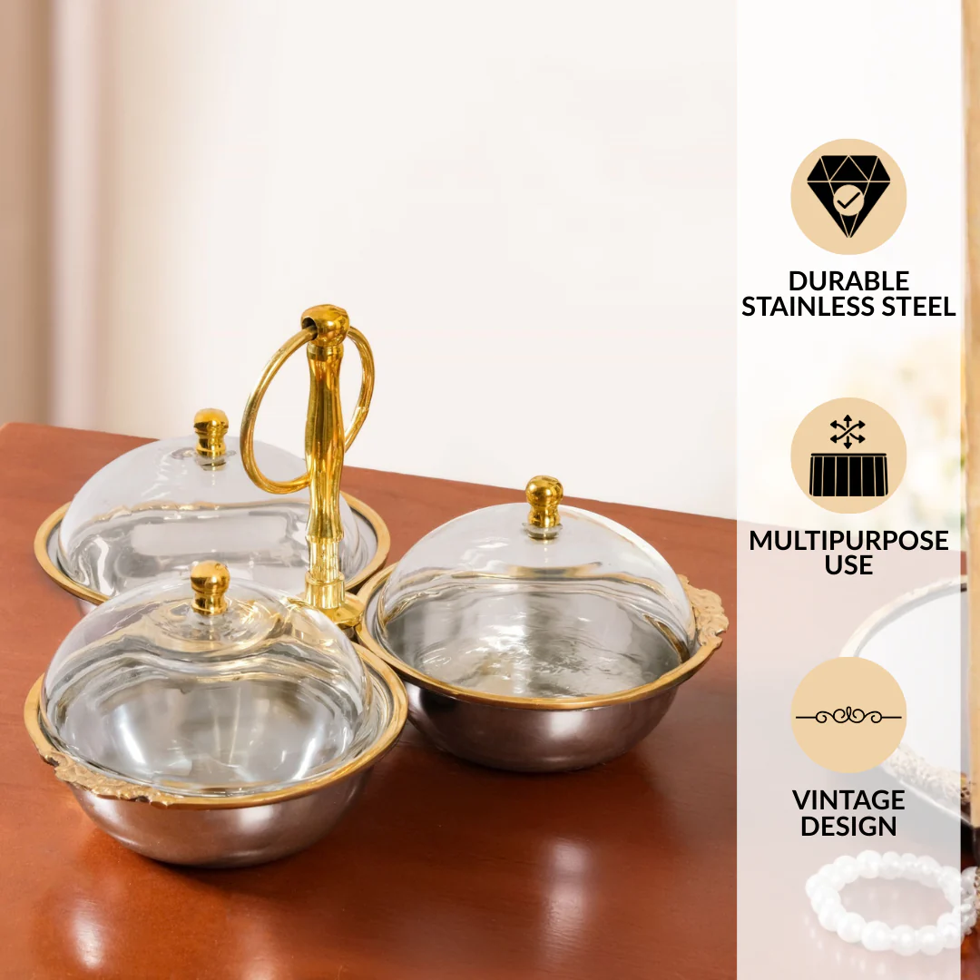 Vintage Dry Fruit Snacks Bowl Set - Image 3