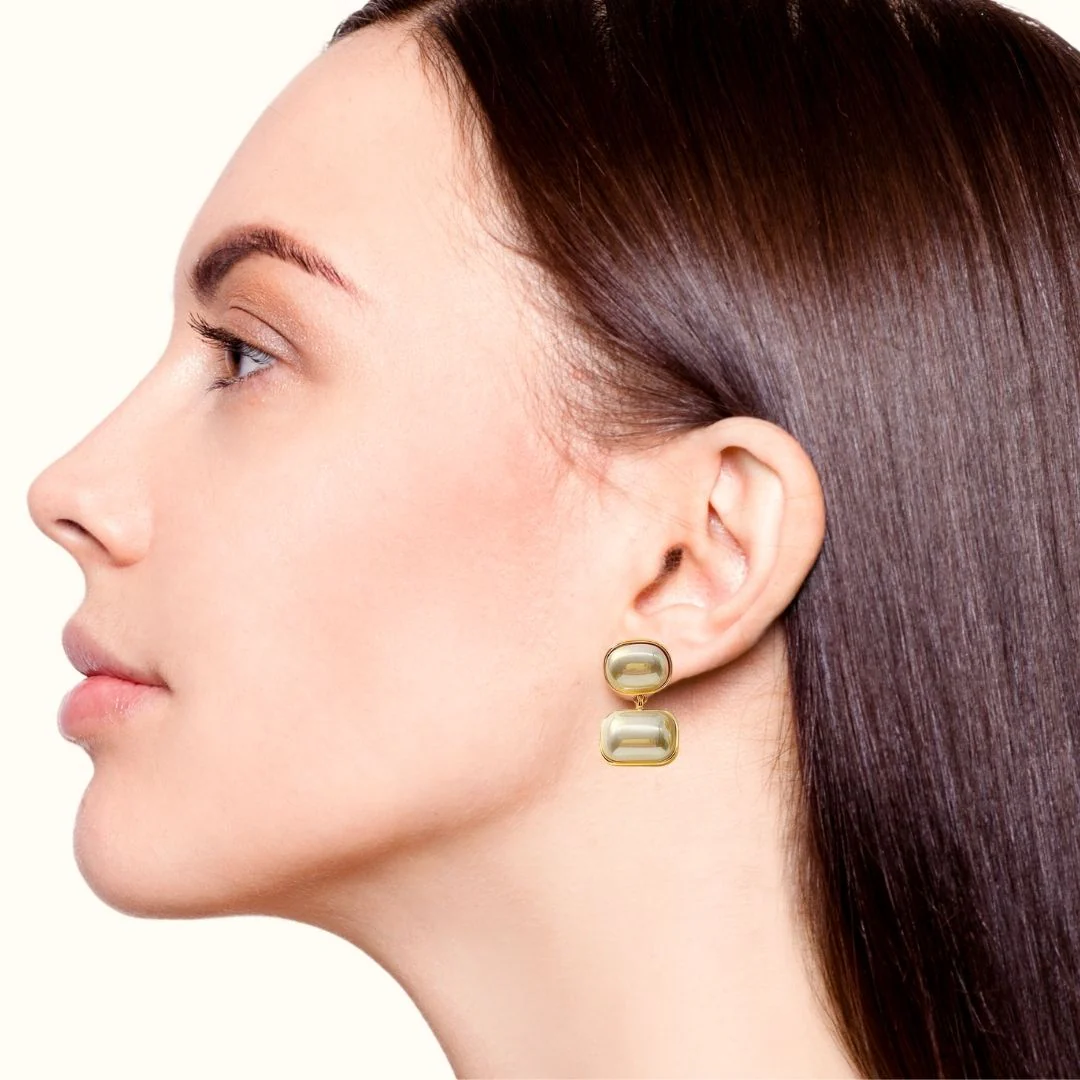 Vintage Ethereal Earrings Beige - Image 5
