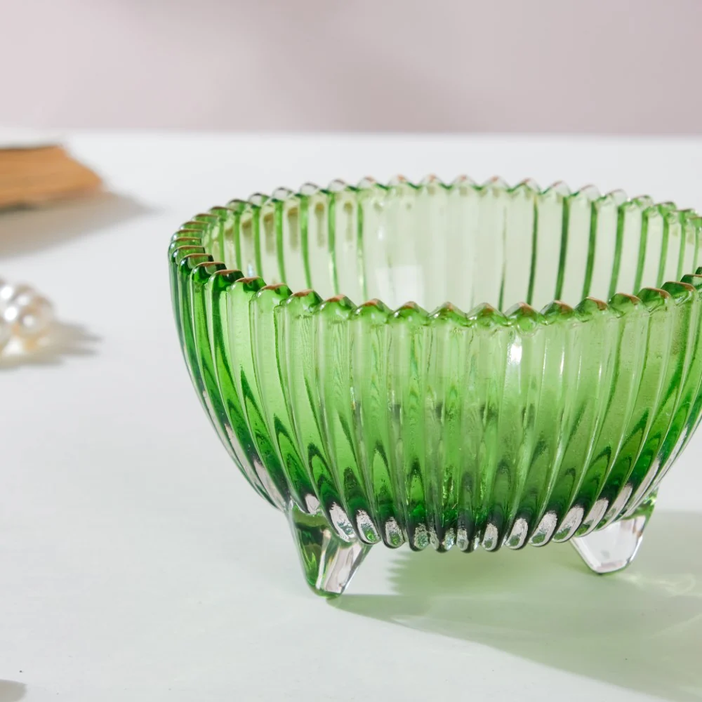 Vintage Glass Jar With Lid Green Small 100ml - Image 16