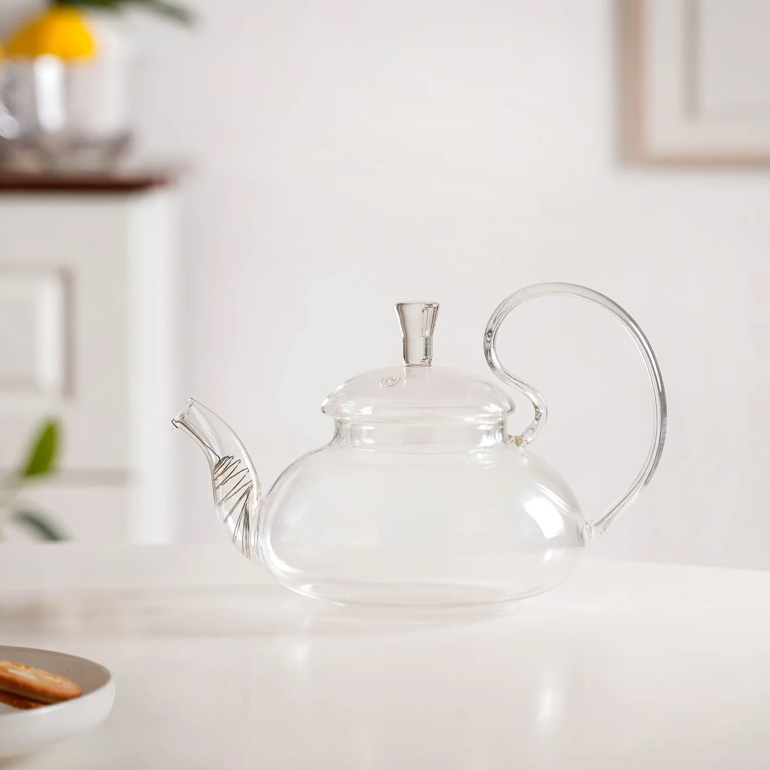 Vintage Glass Tea Pot With Spout Strainer 600ml - Image 7