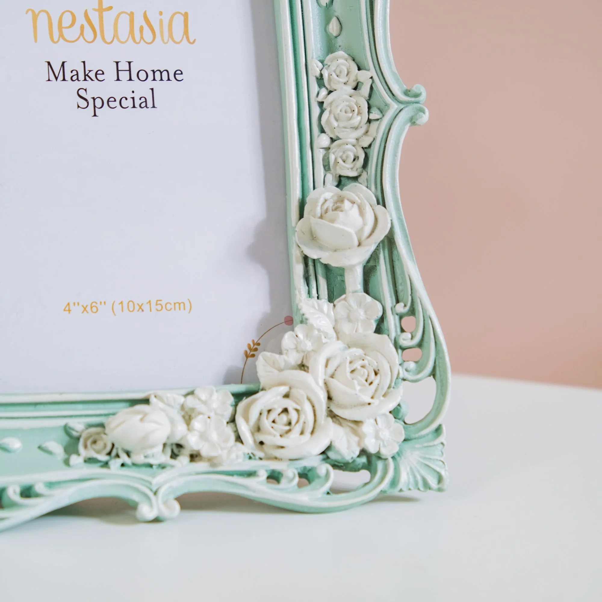 Vintage Rose Blossom Resin Photo Frame 8"x6" - Image 8