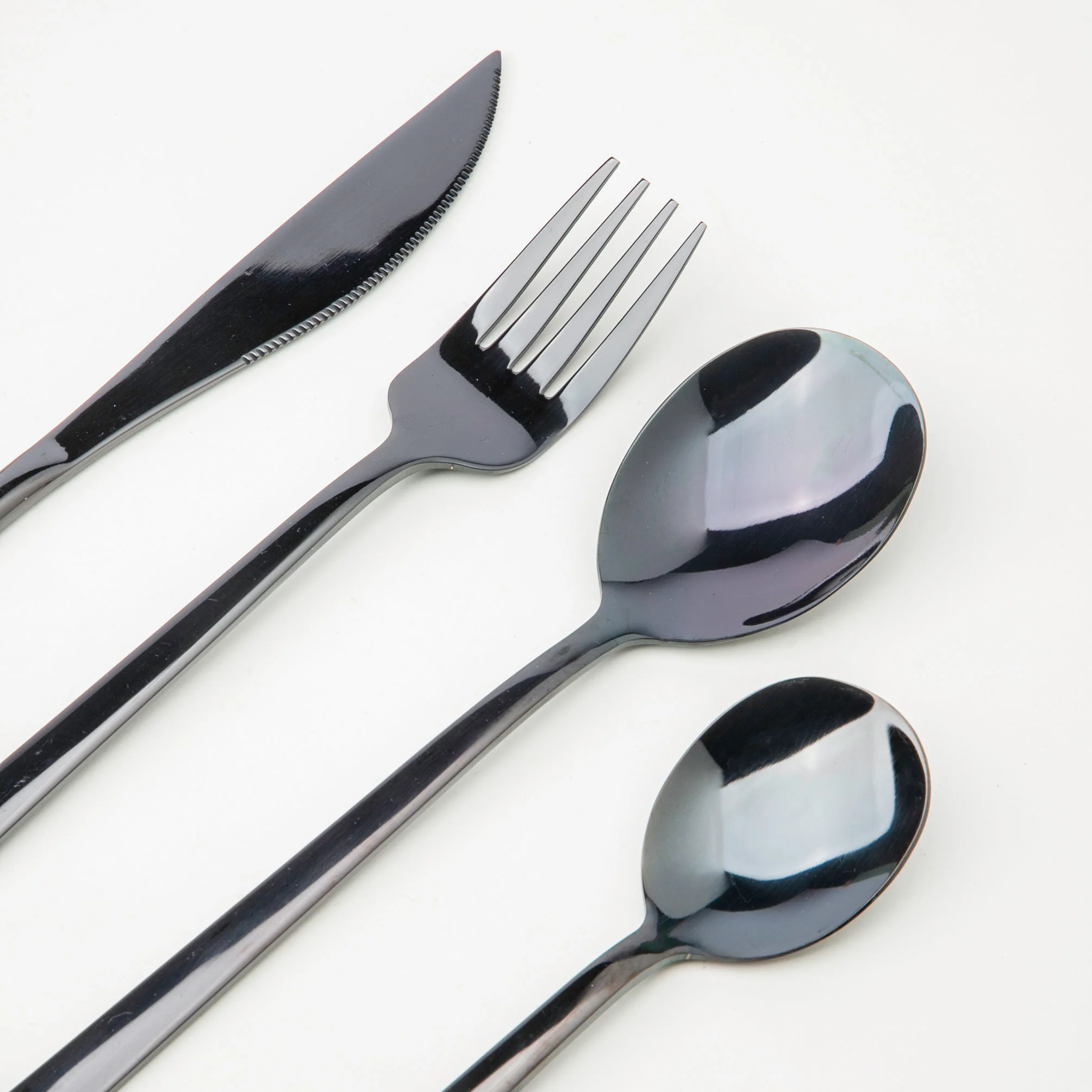 Vintage Stainless Steel Cutlery Set Of 4 Black - Image 3