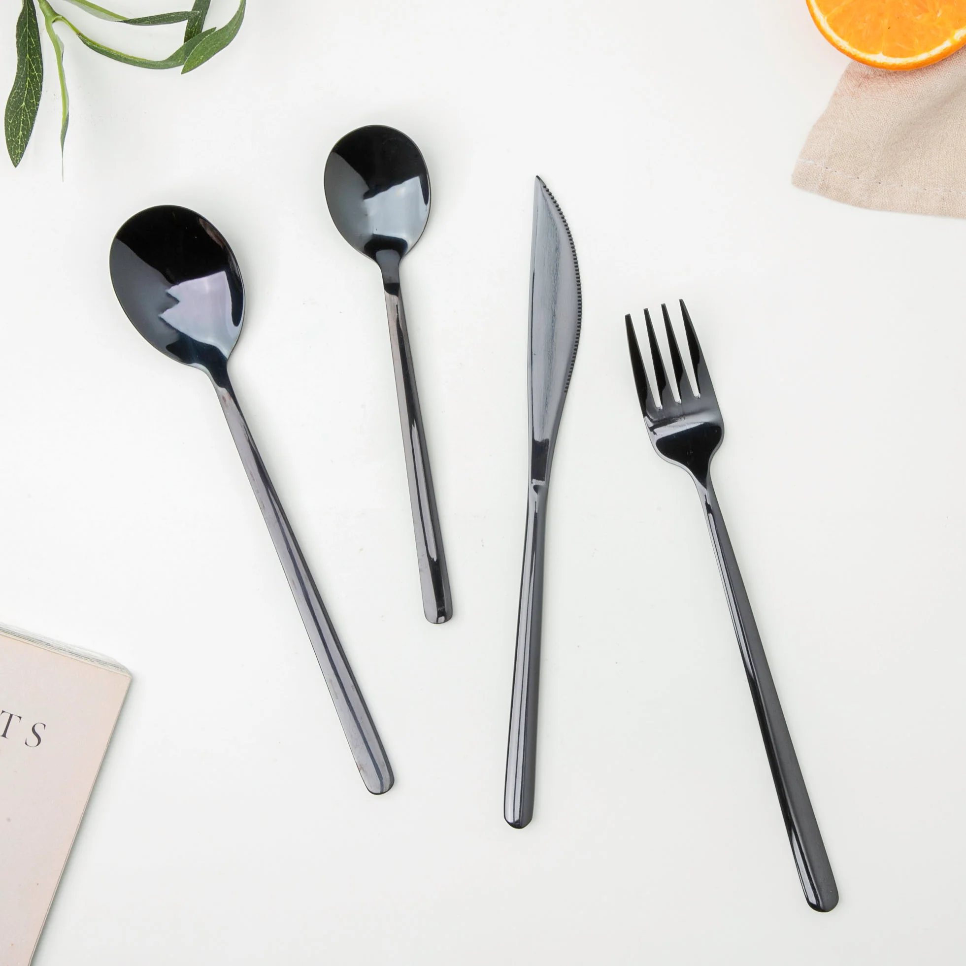 Vintage Stainless Steel Cutlery Set Of 4 Black - Image 4
