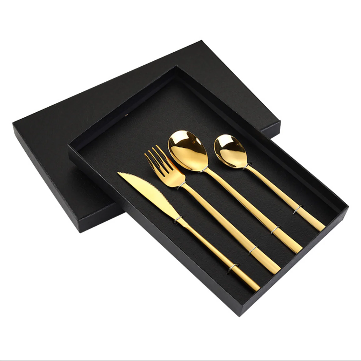 Vintage Stainless Steel Cutlery Set Of 4 Golden - Image 4