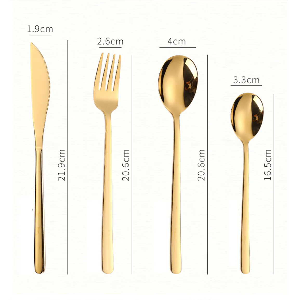Vintage Stainless Steel Cutlery Set Of 4 Golden - Image 5