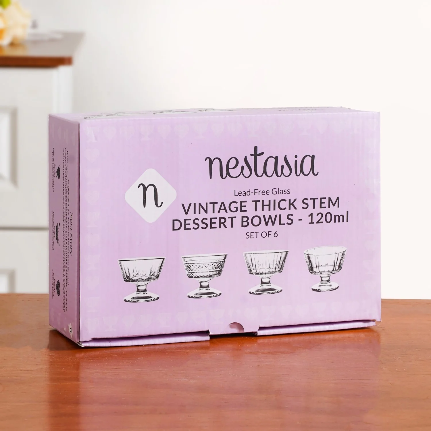 Vintage Thick Stem Dessert Bowls Set Of 6 120ml - Image 9