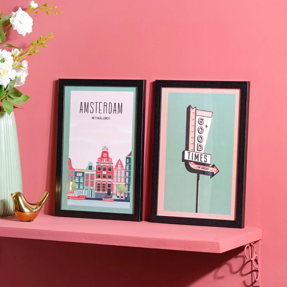 Vintage Travel Framed Poster Set Of 2 13x9 Inch - Image 11