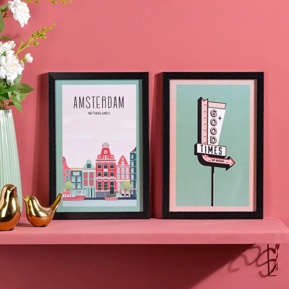 Vintage Travel Framed Poster Set Of 2 13x9 Inch - Image 5