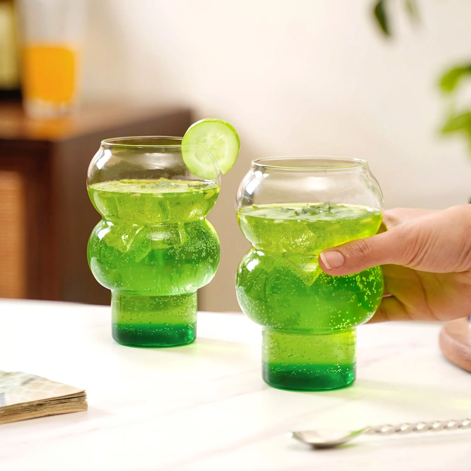 Viral Bubble Glass Tumbler Set Of 2 550ml - Image 2