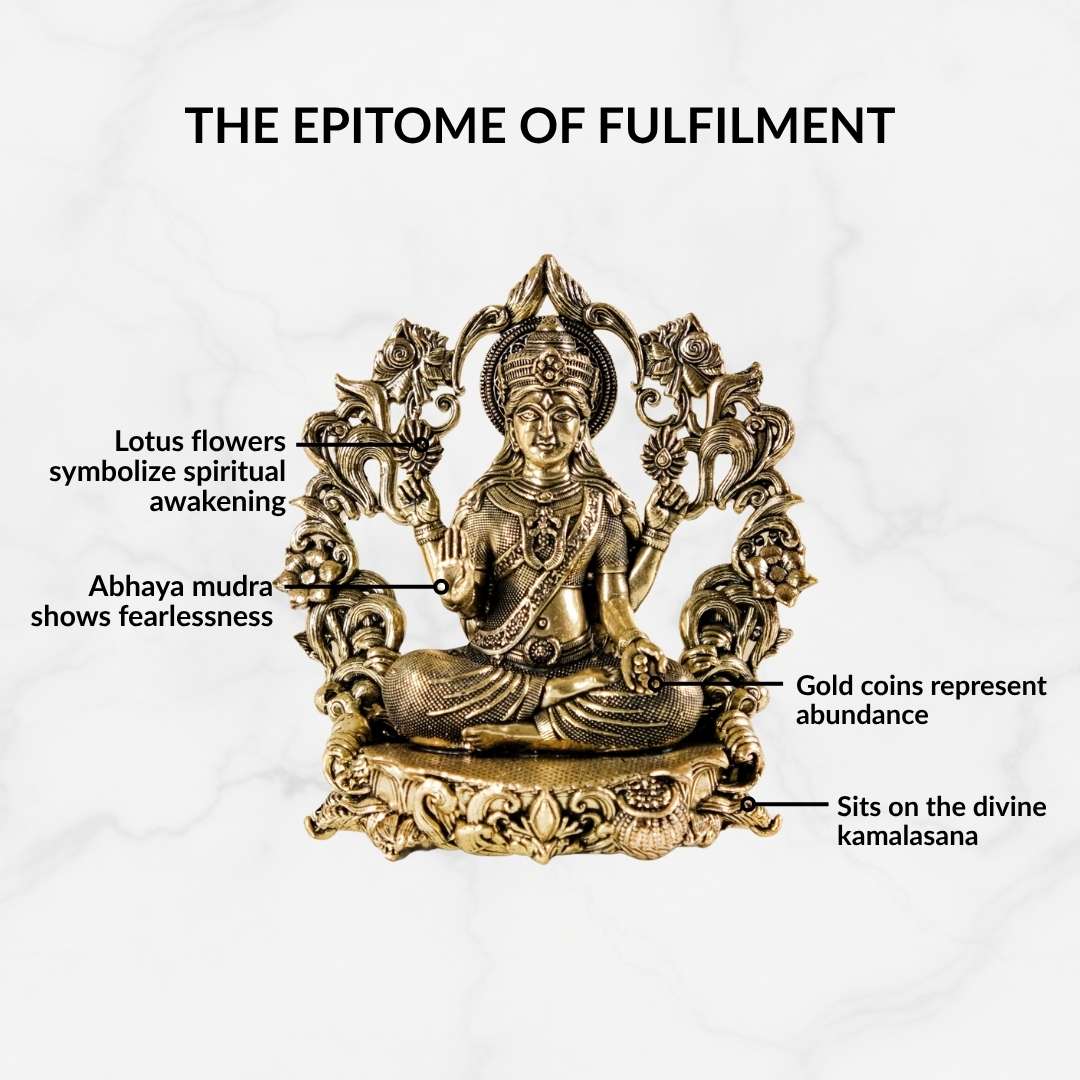 Vishnupriya Maha Laxmi Pure Brass Idol With Gift Box 10cm - Image 5