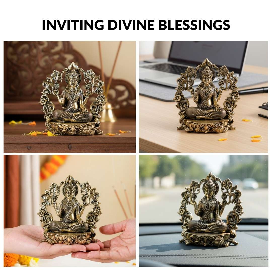 Vishnupriya Maha Laxmi Pure Brass Idol With Gift Box 10cm - Image 7