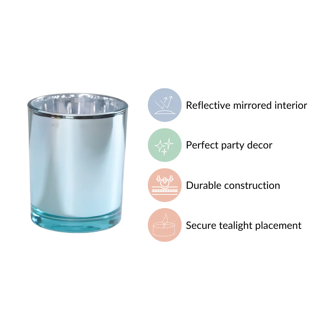 Votive Glass Tealight Holder Set Of 4 Blue - Image 5