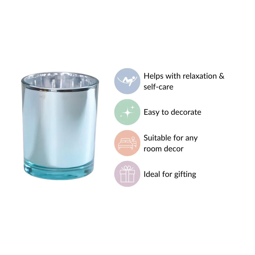 Votive Glass Tealight Holder Set Of 4 Blue - Image 6