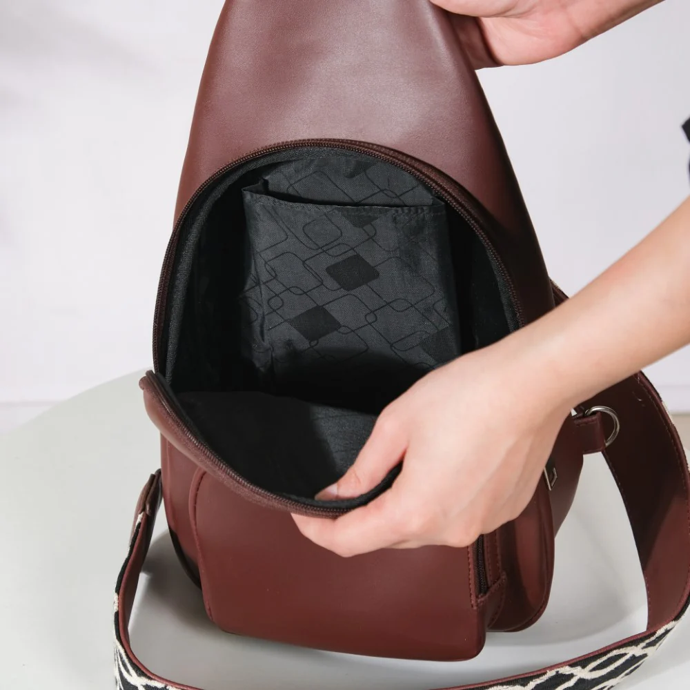 Voyager Crossbody Sling Bag Brown - Image 2