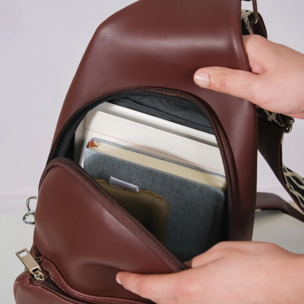 Voyager Crossbody Sling Bag Brown - Image 5