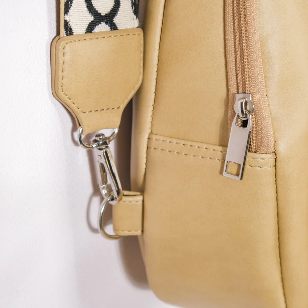 Voyager One Shoulder Sling Backpack Beige - Image 10