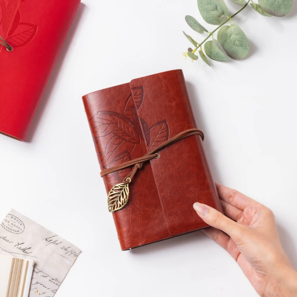 Wanderlust Leather Journal With Leaf Tassel 75 Pages - Image 3