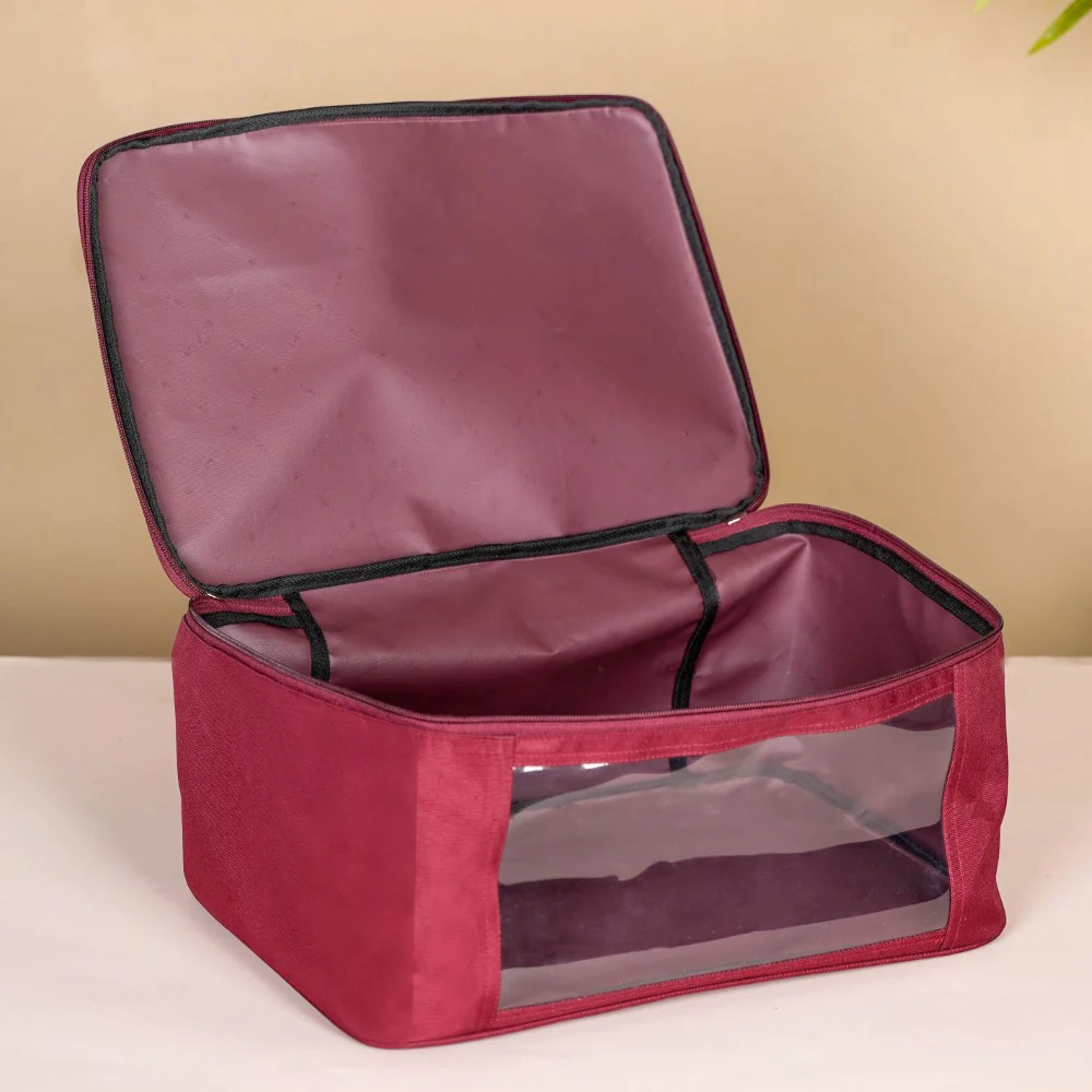 Clothes Storage Organiser Bag Set Of 2 Red - Image 3