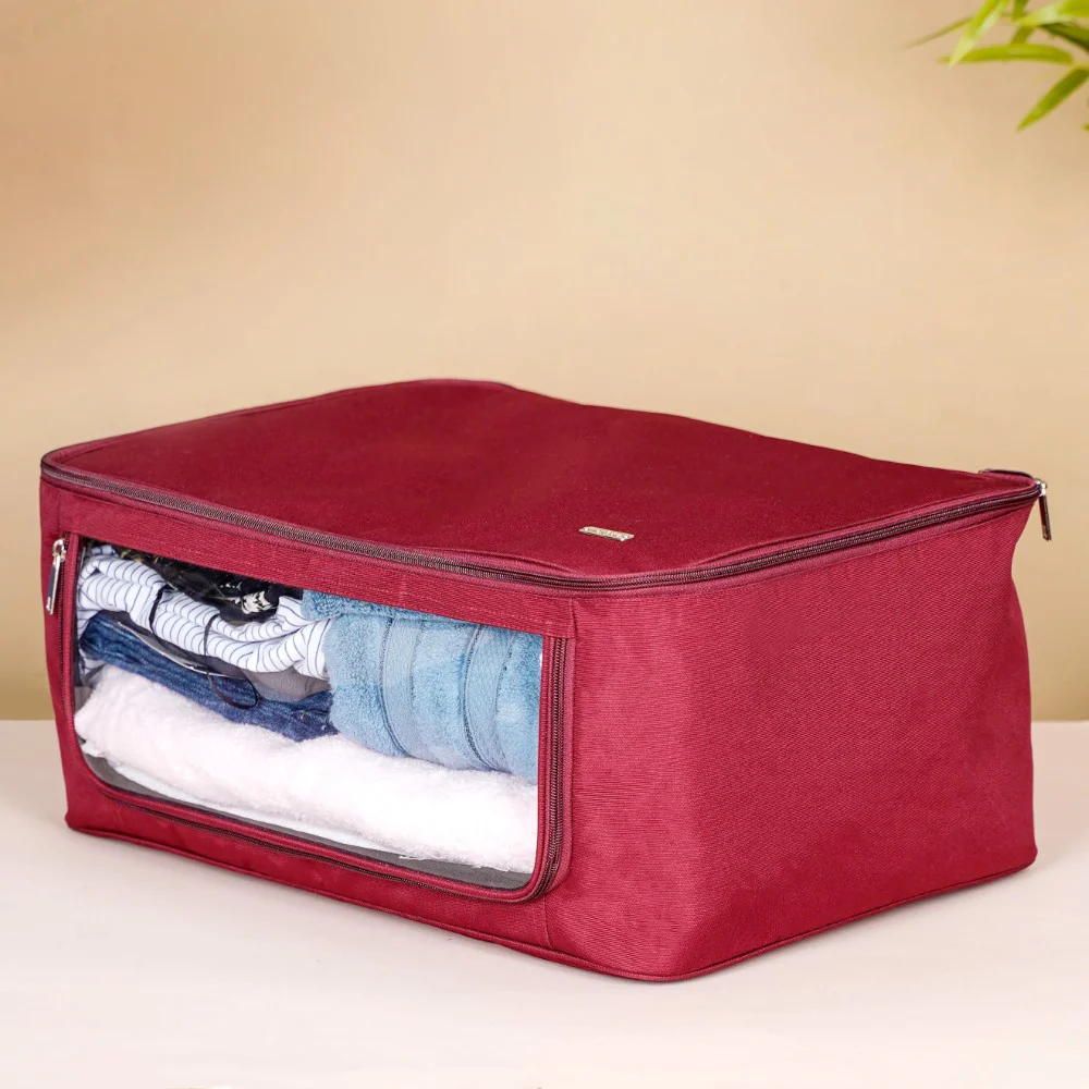 Clothes Storage Organiser Bag Set Of 2 Red - Image 7