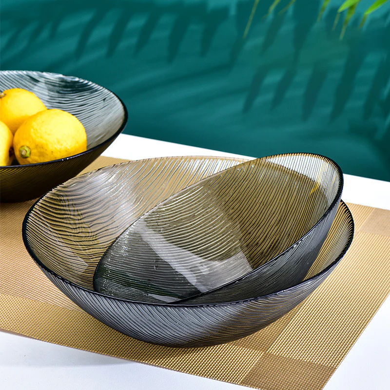 Waves Glass Bowl Set of 3 Grey - Image 14