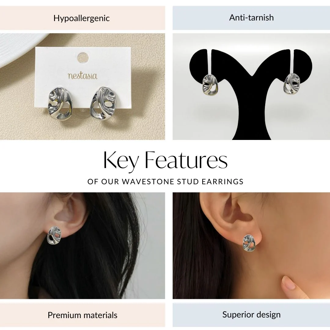 Wavestone Stud Earrings - Image 4