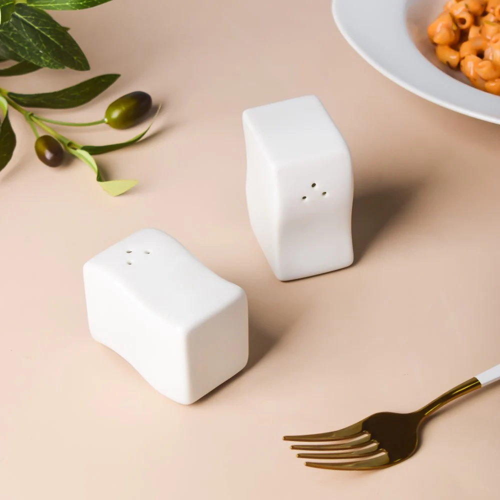 Wavy Ceramic Salt And Pepper Shakers Set White - Image 5