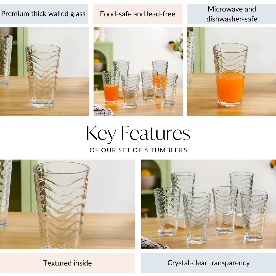 Wavy Tall Tumbler Set Of 6 450ml - Image 5