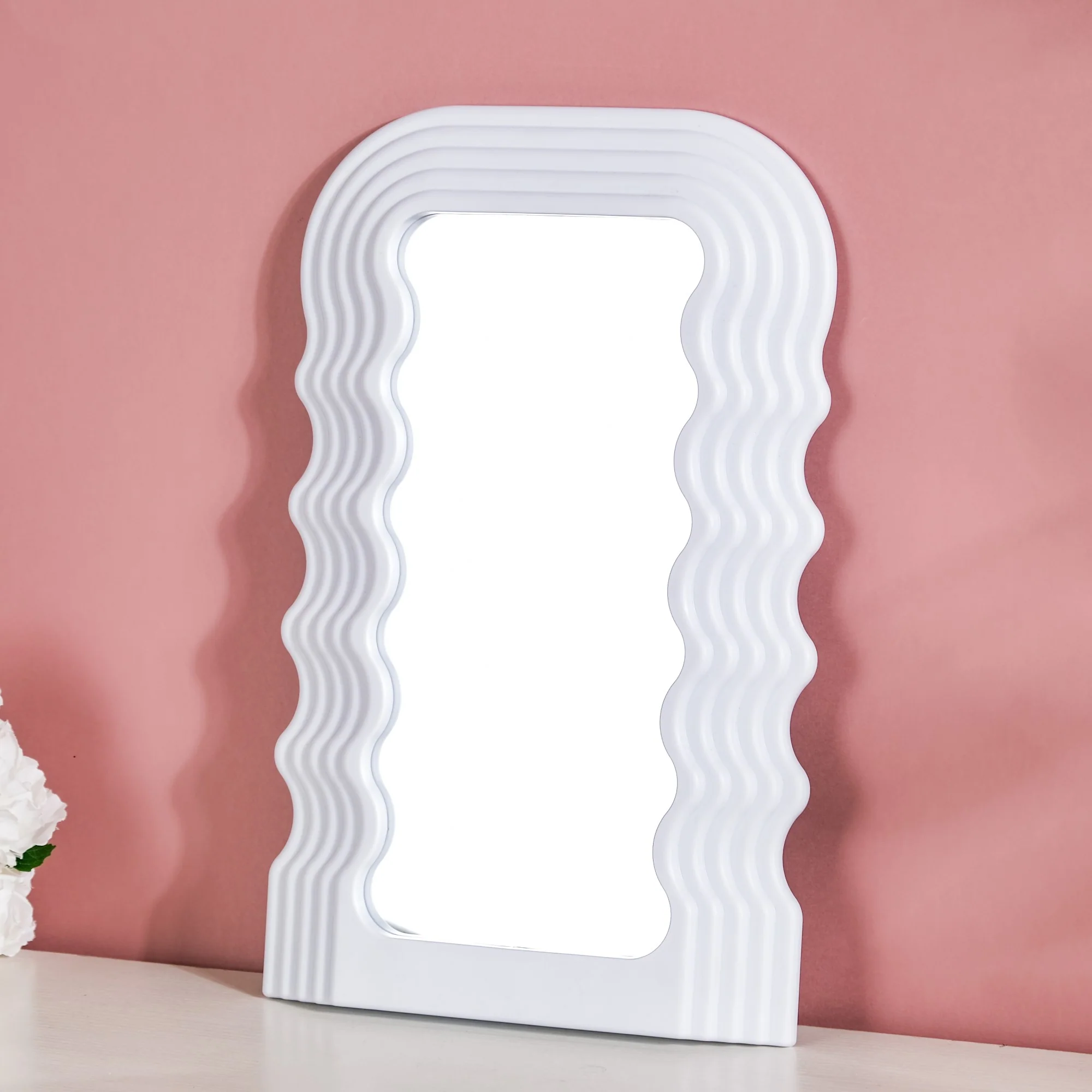Wavy Wall Mirror White - Image 5