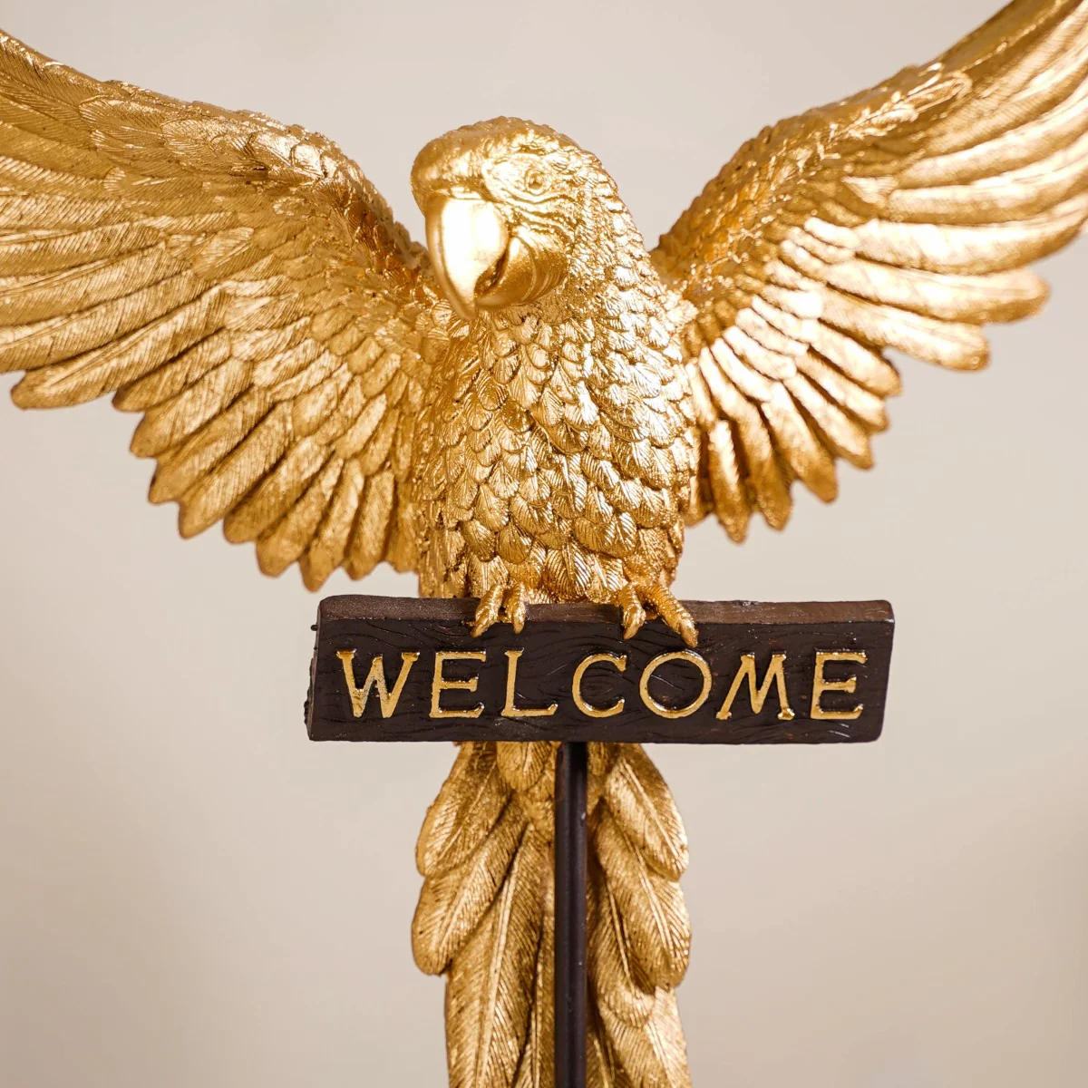 Welcome Parrot Gold Showpiece - Image 3