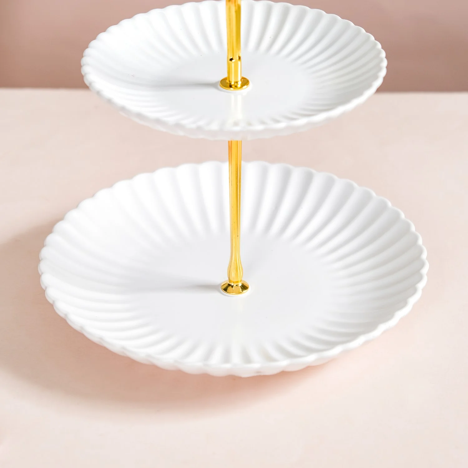 Whimsical White 2-tier Cupcake Stand - Image 4