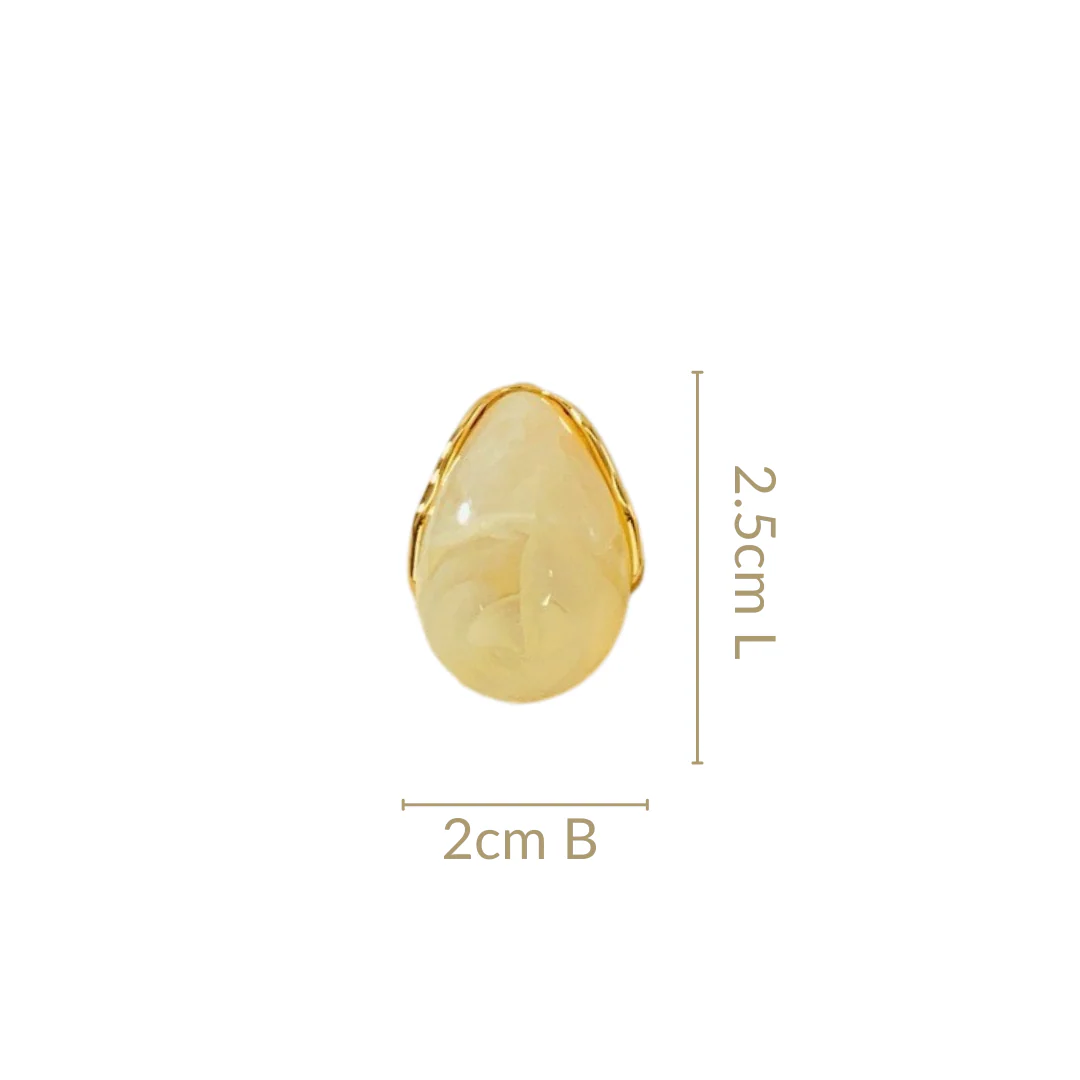 White And Gold Semi Hoop Huggies - Image 3