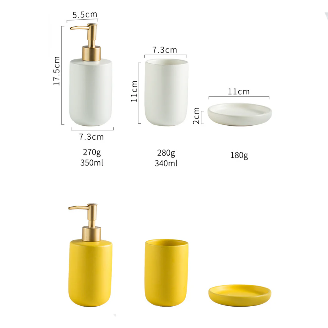 White Bathroom Accessories Set - Image 5