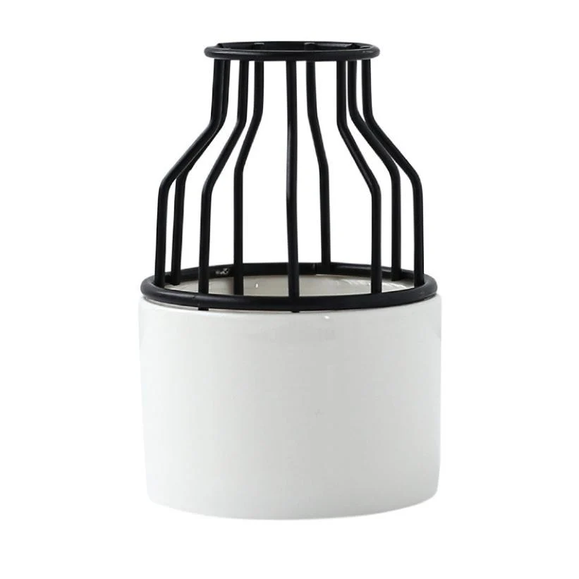 White Black Vase Small - Image 2