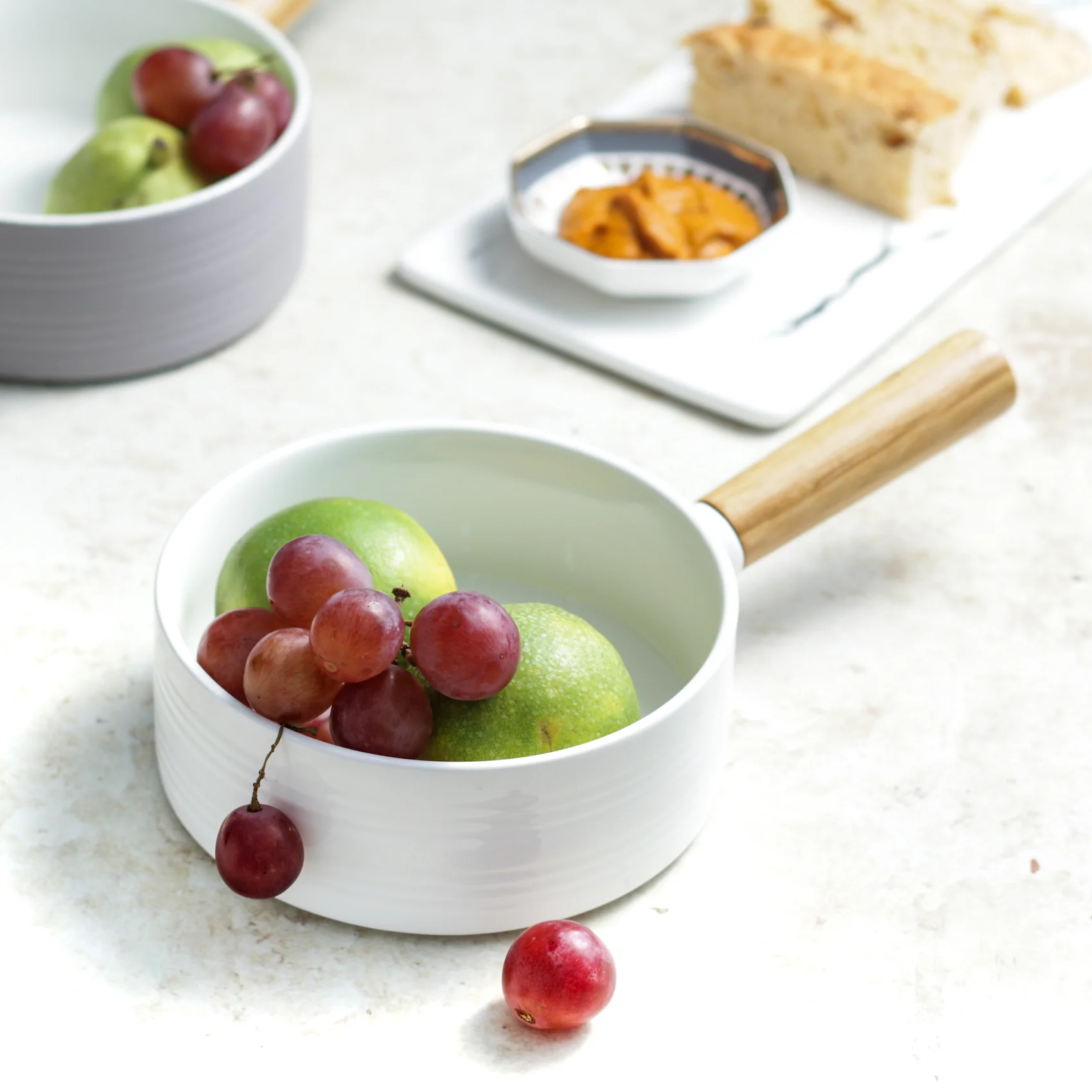 White Bowl with Handle - Image 3