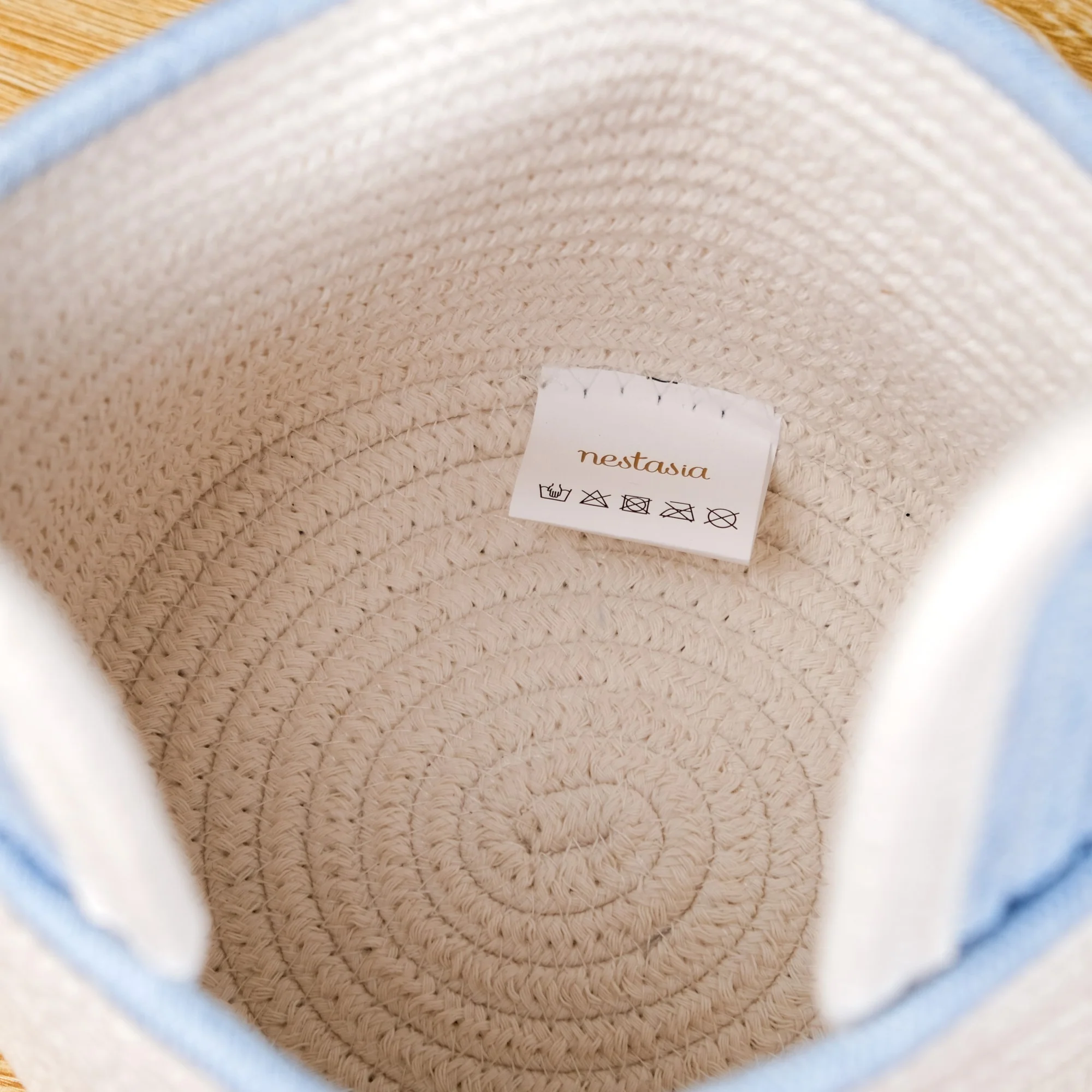 White Bunny Cotton Basket 17cm - Image 6