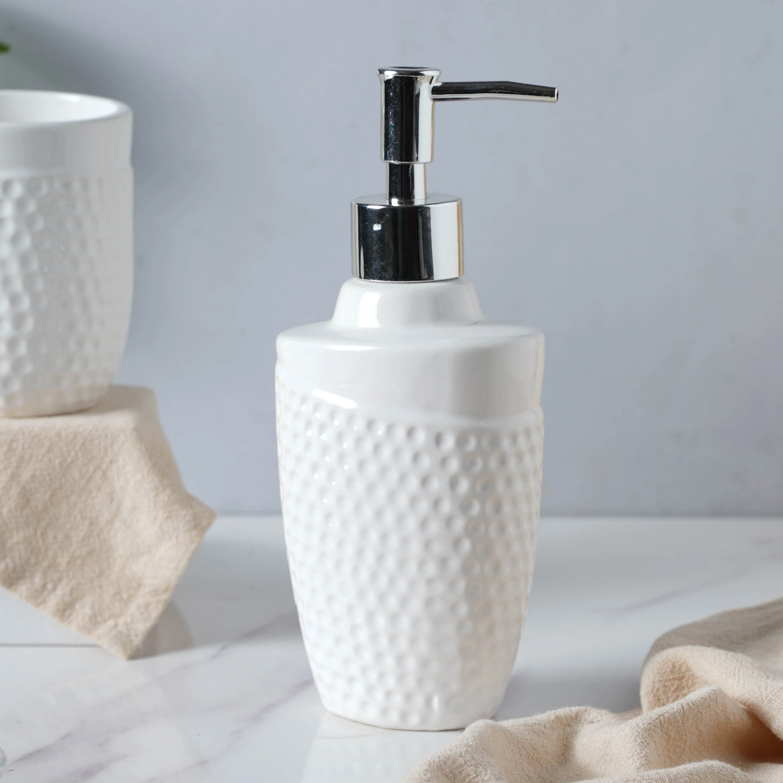 White Ceramic Bathroom Accessories Set - Image 4