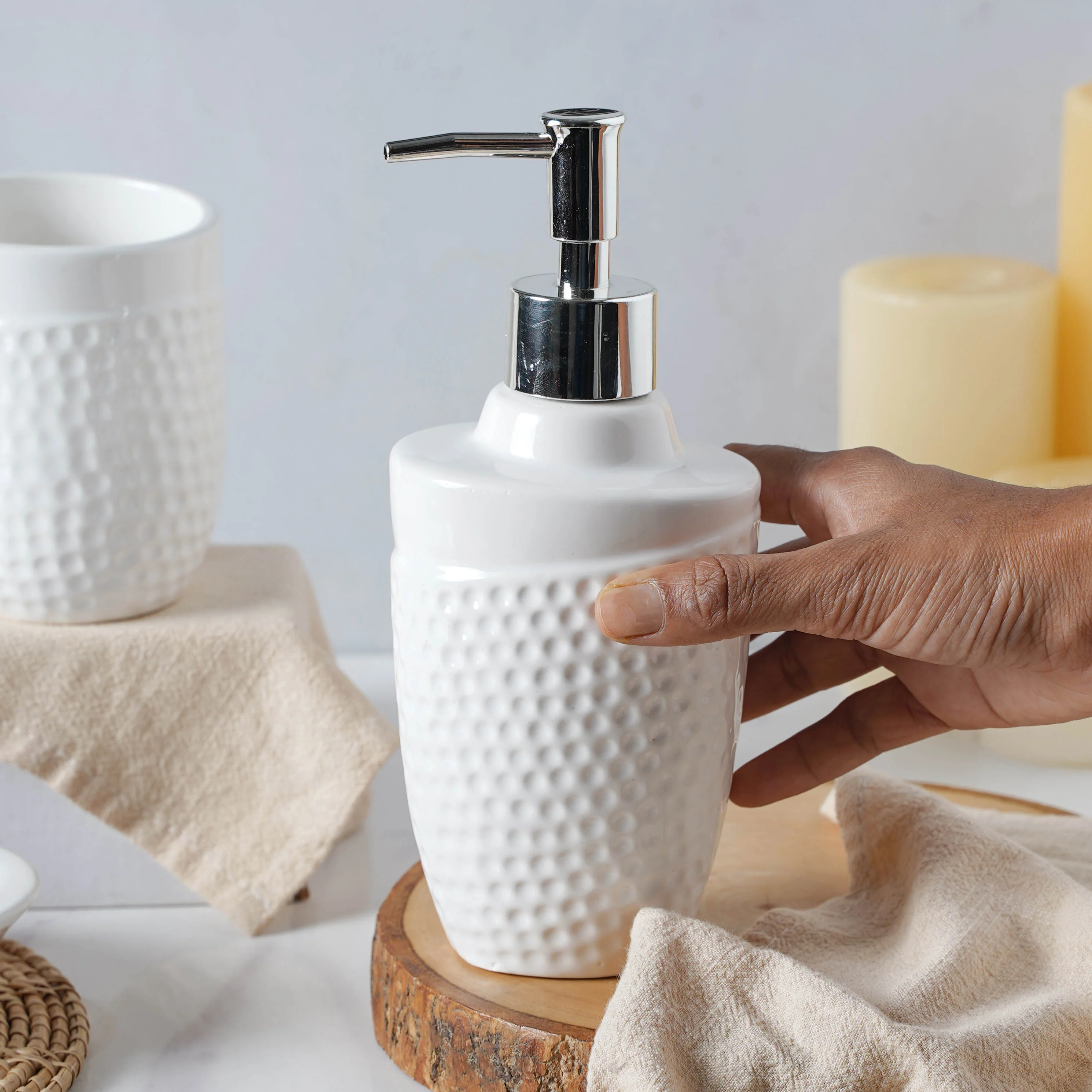 White Ceramic Bathroom Accessories Set - Image 5