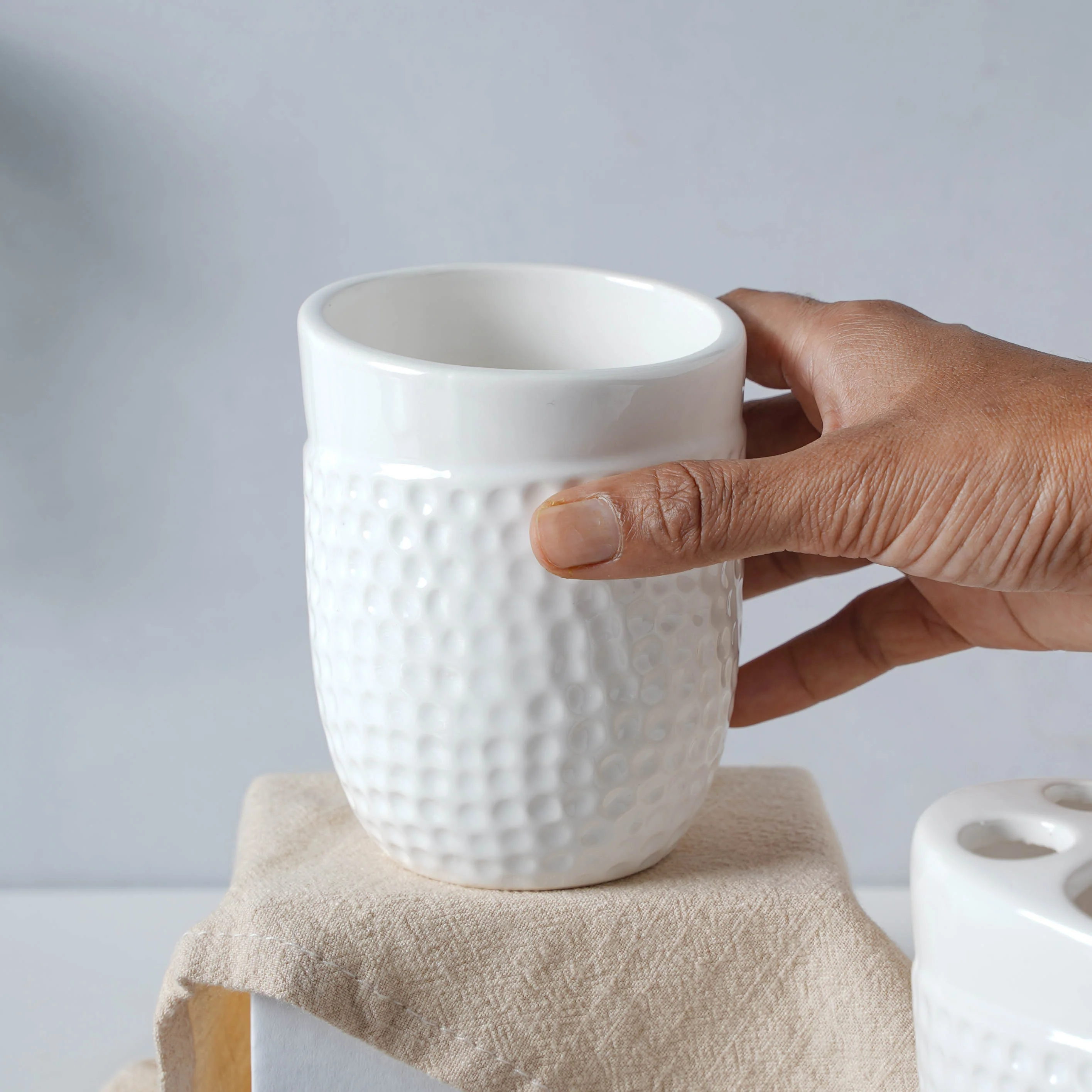 White Ceramic Bathroom Accessories Set - Image 7