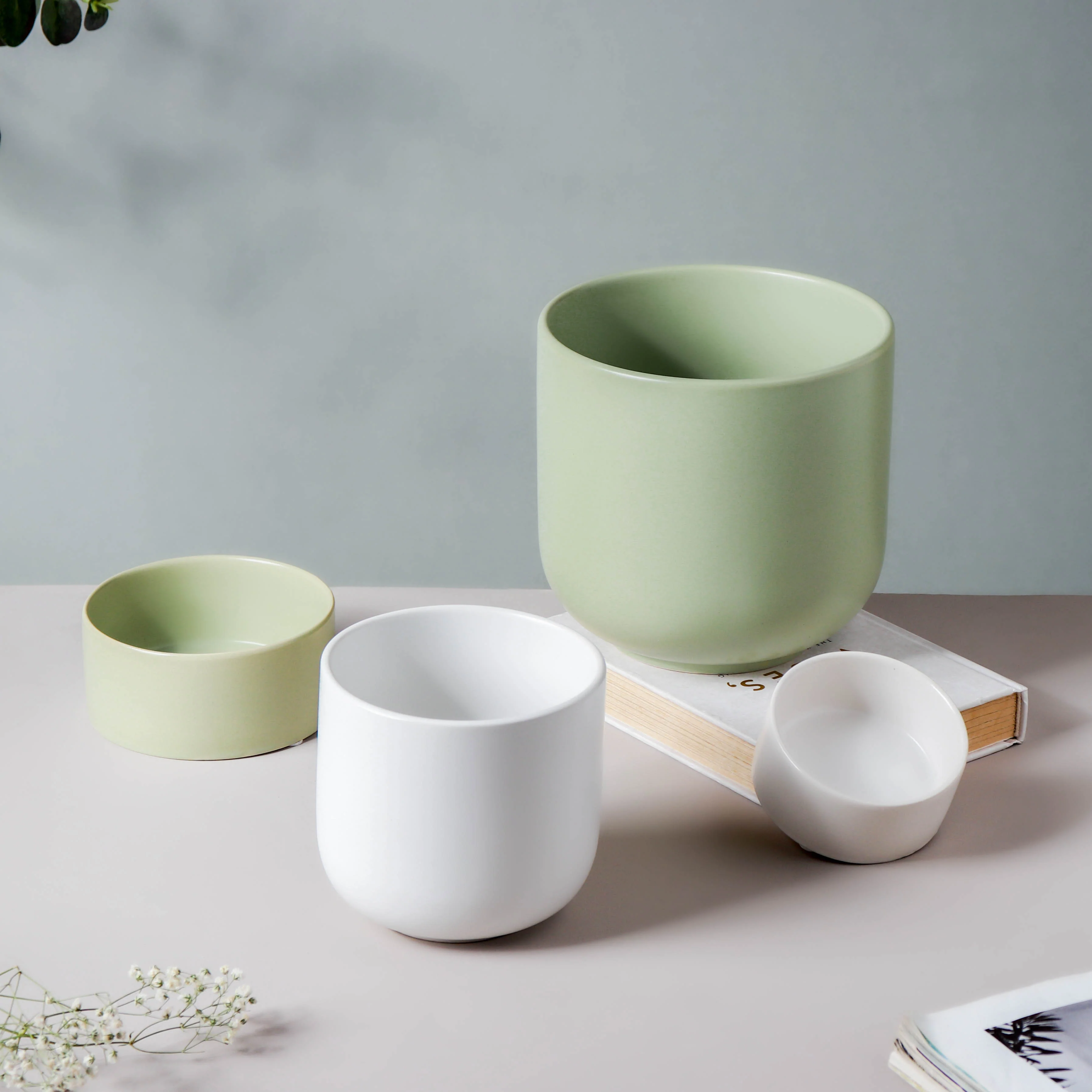 White Ceramic Plant Pot - Image 5