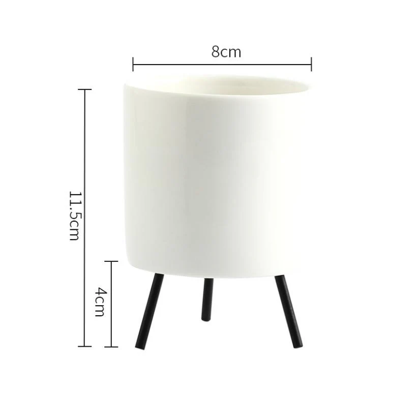 White Planter With Stand - Image 2