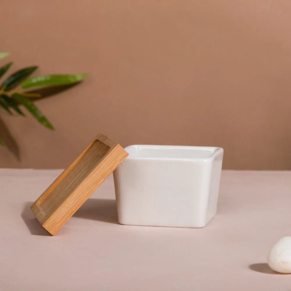 White Ceramic Planter Square Set Of 4 - Image 4
